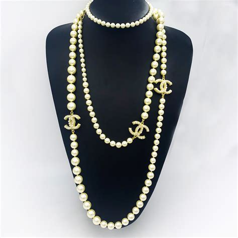 chanel necklace cost|chanel long necklace with pearls.